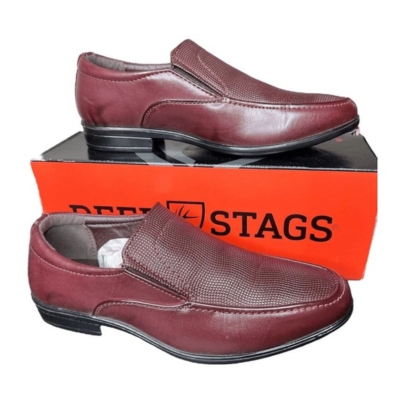 NEW Deer Stags Matteo‎ Big Kids Burgundy Slip On Loafer 6M Shoes - Picture 5 of 6